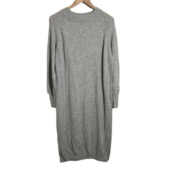 Muji Wool Sweater Dress Womens M/L Midi Long Sleeve Minimalist Quiet Luxury - Picture 1 of 7